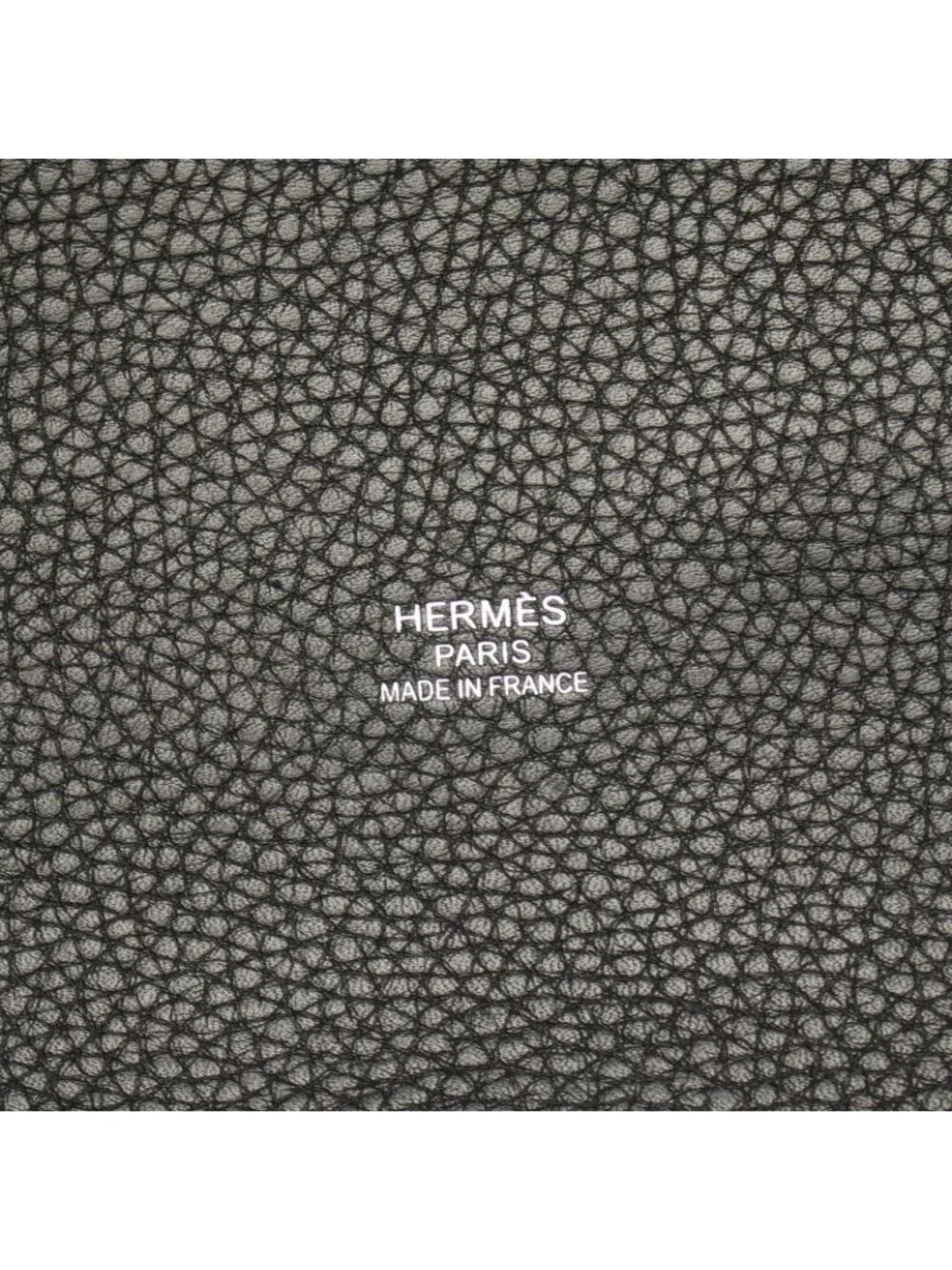 Hermes Tote Pure Sangle Vert Blanc Black Ebene Canvas Leather